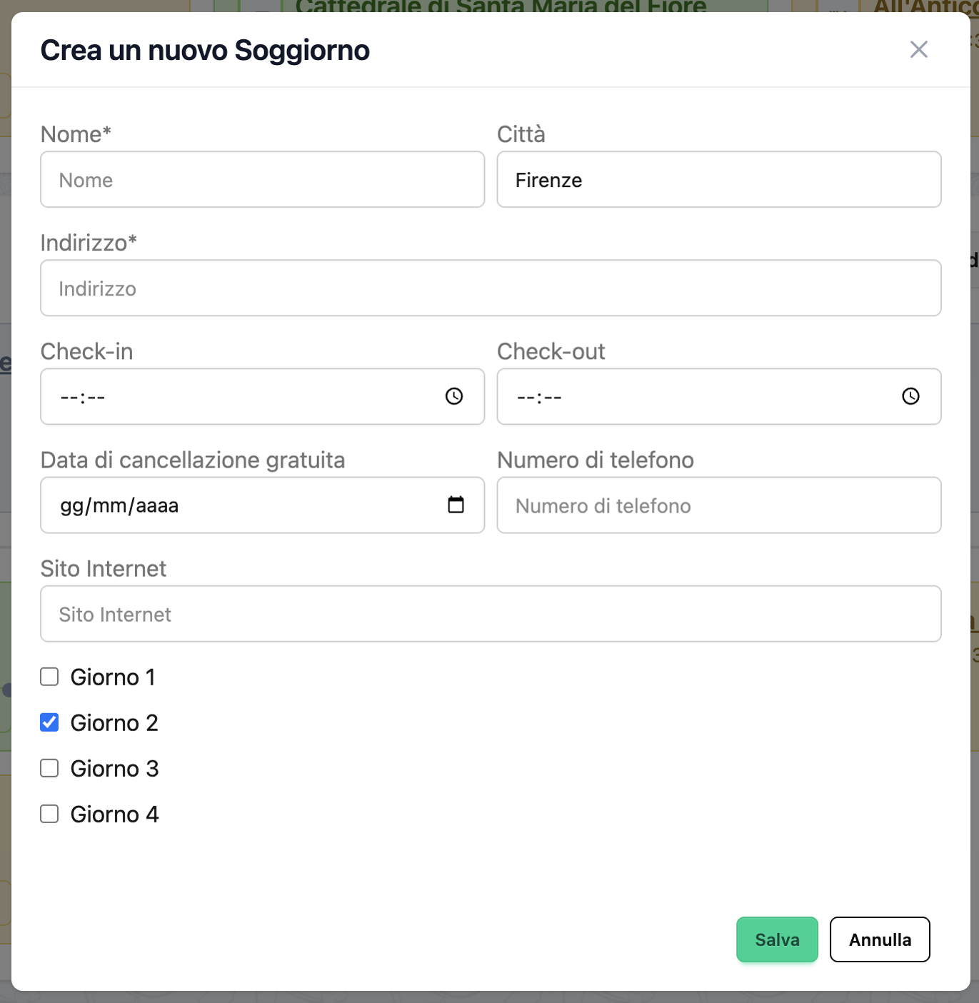 Form Alloggio